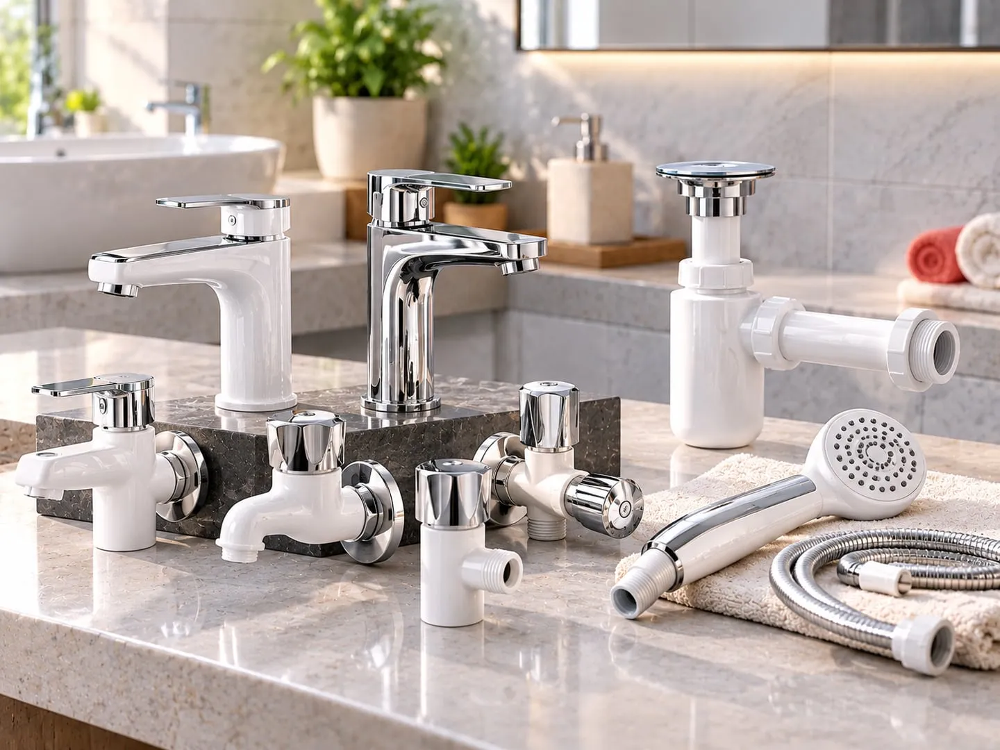 Injection-moulded sanitary & bathroom fittings components