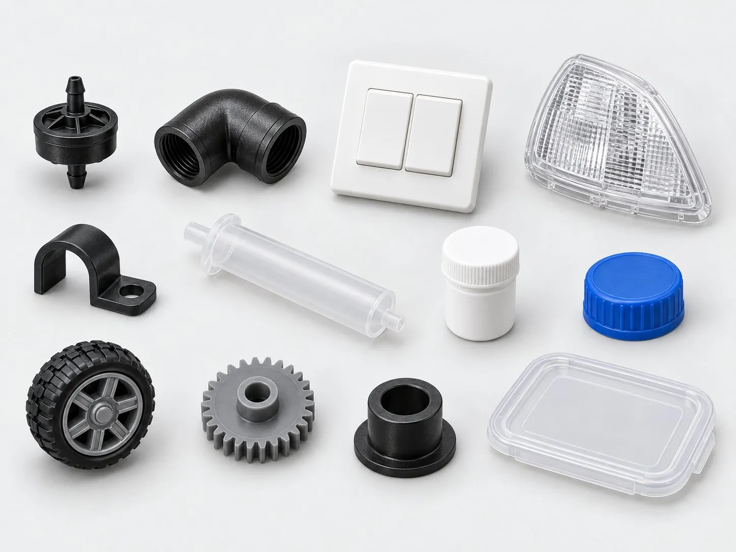 Injection-moulded plastic components across industries